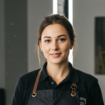 Barbière PassionnéeAvec plus de 5 années d'expérience dans l'art de la coiffure pour hommes, Karine Gagnon se distingue par son savoir-faire et son souci du détail.